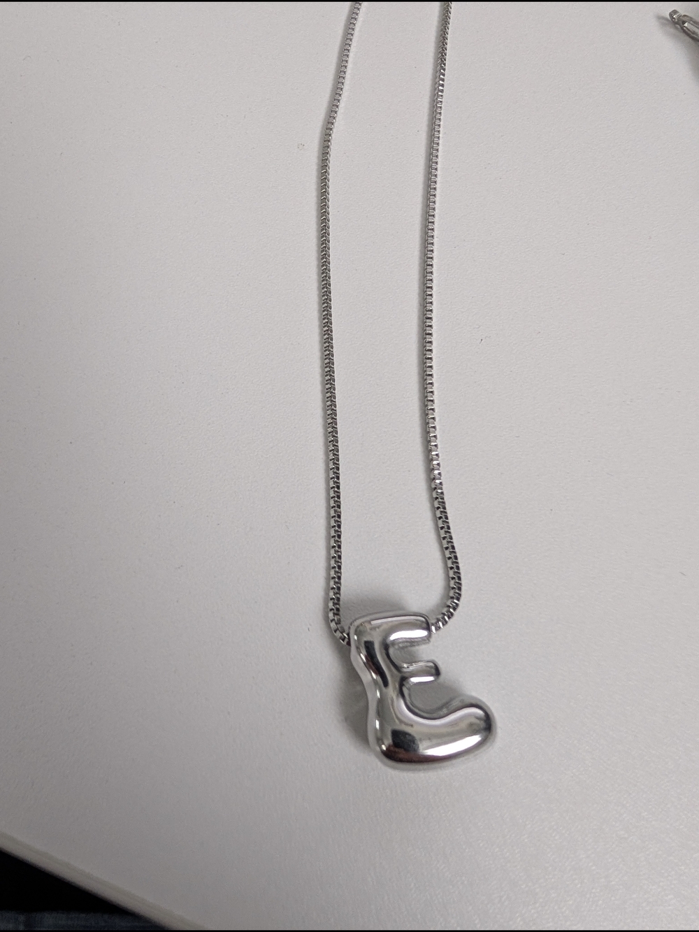 Silver Color Letter E Pendant Necklace - Women Jewelry